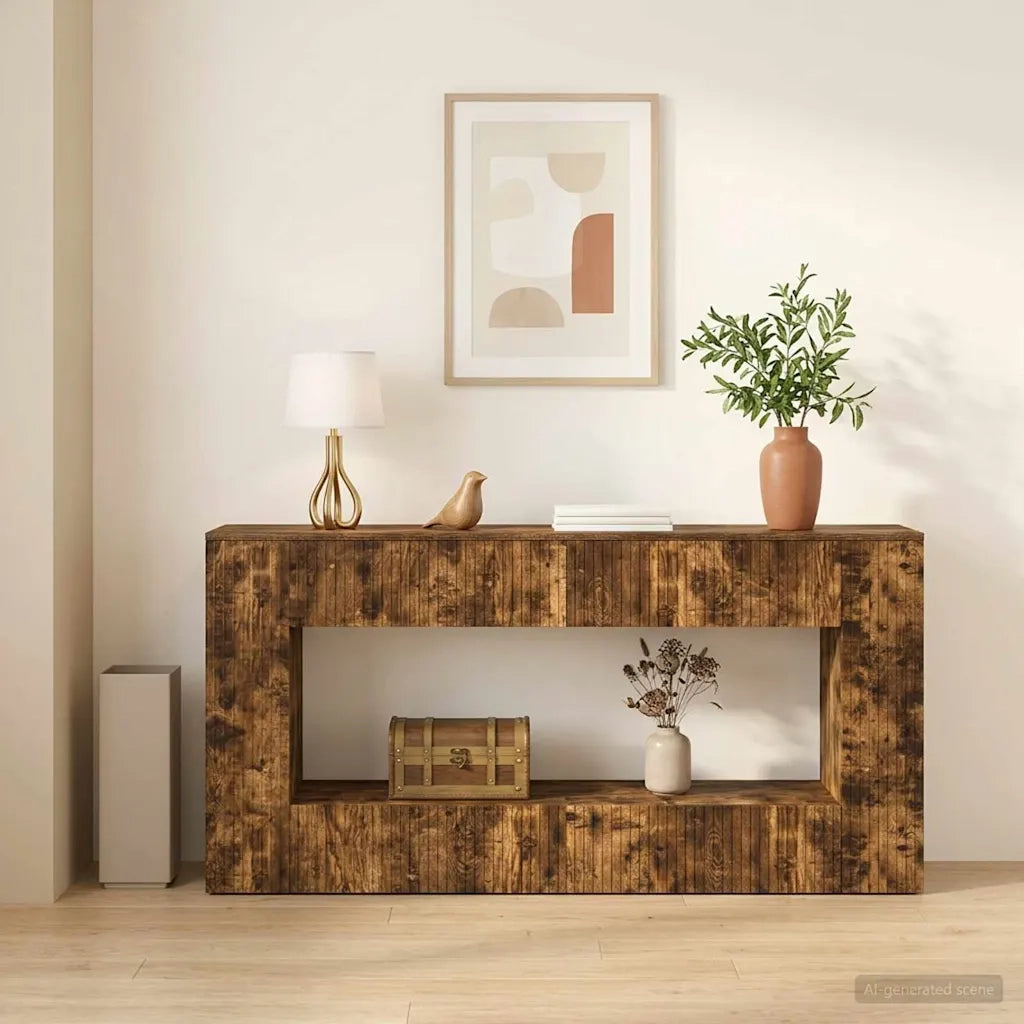 Tavolo Consolle | Tavolo d'Ingresso Rigato Quercia Affumicata 155 x 29 x 74 cm