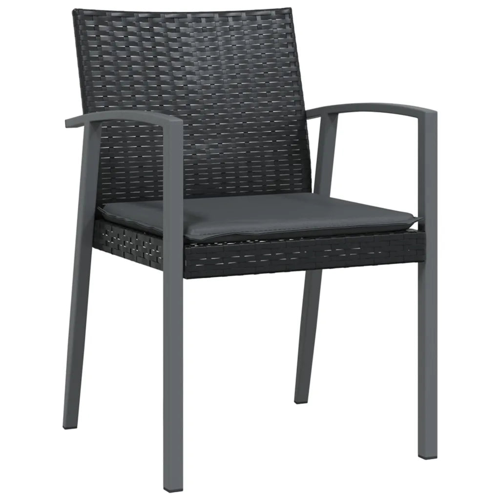Set Pranzo da Giardino 5pz con Cuscini in Polyrattan e Acciaio 3186979