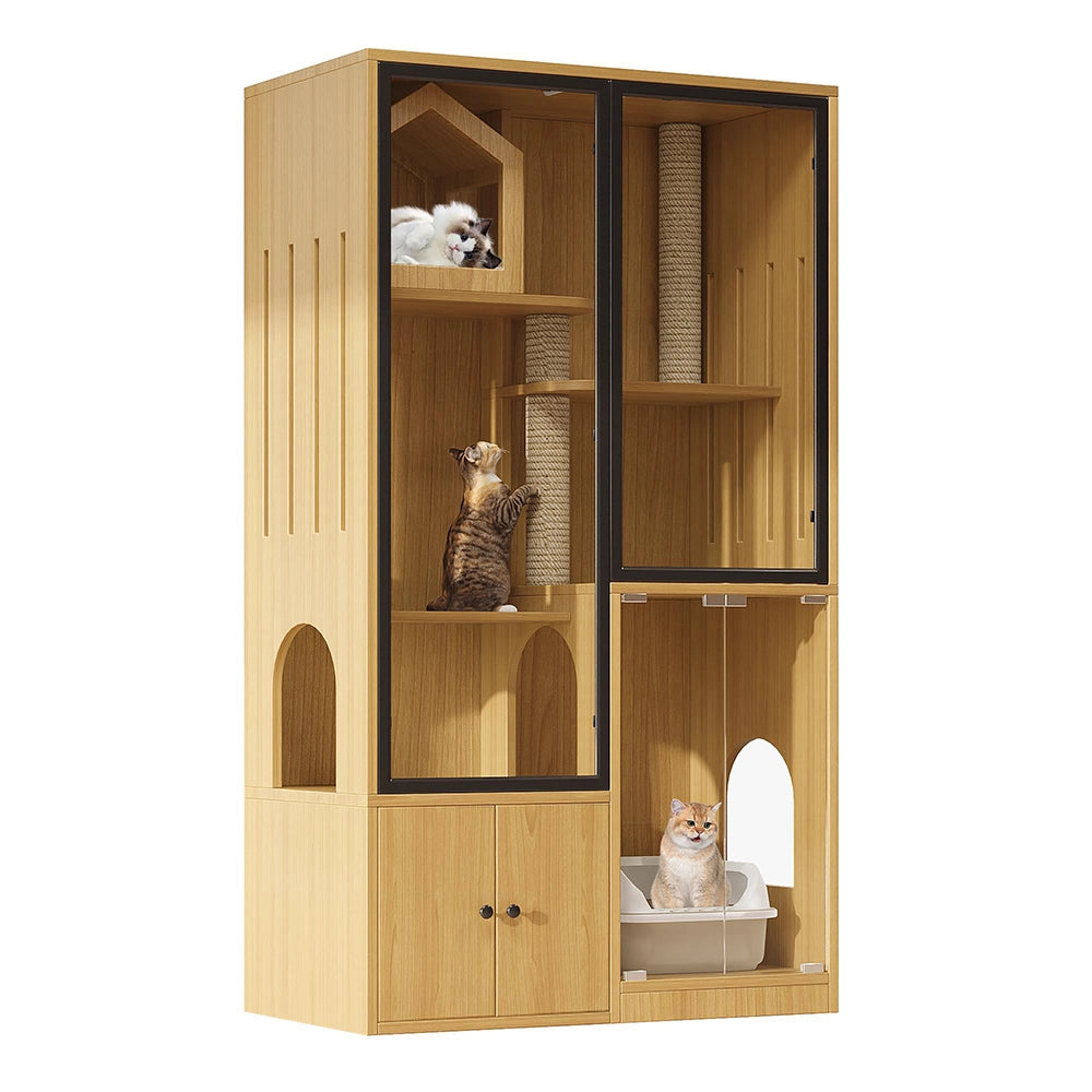 Villa per gatti 4 piani - Xylo - 90x50x160cm acero giallo