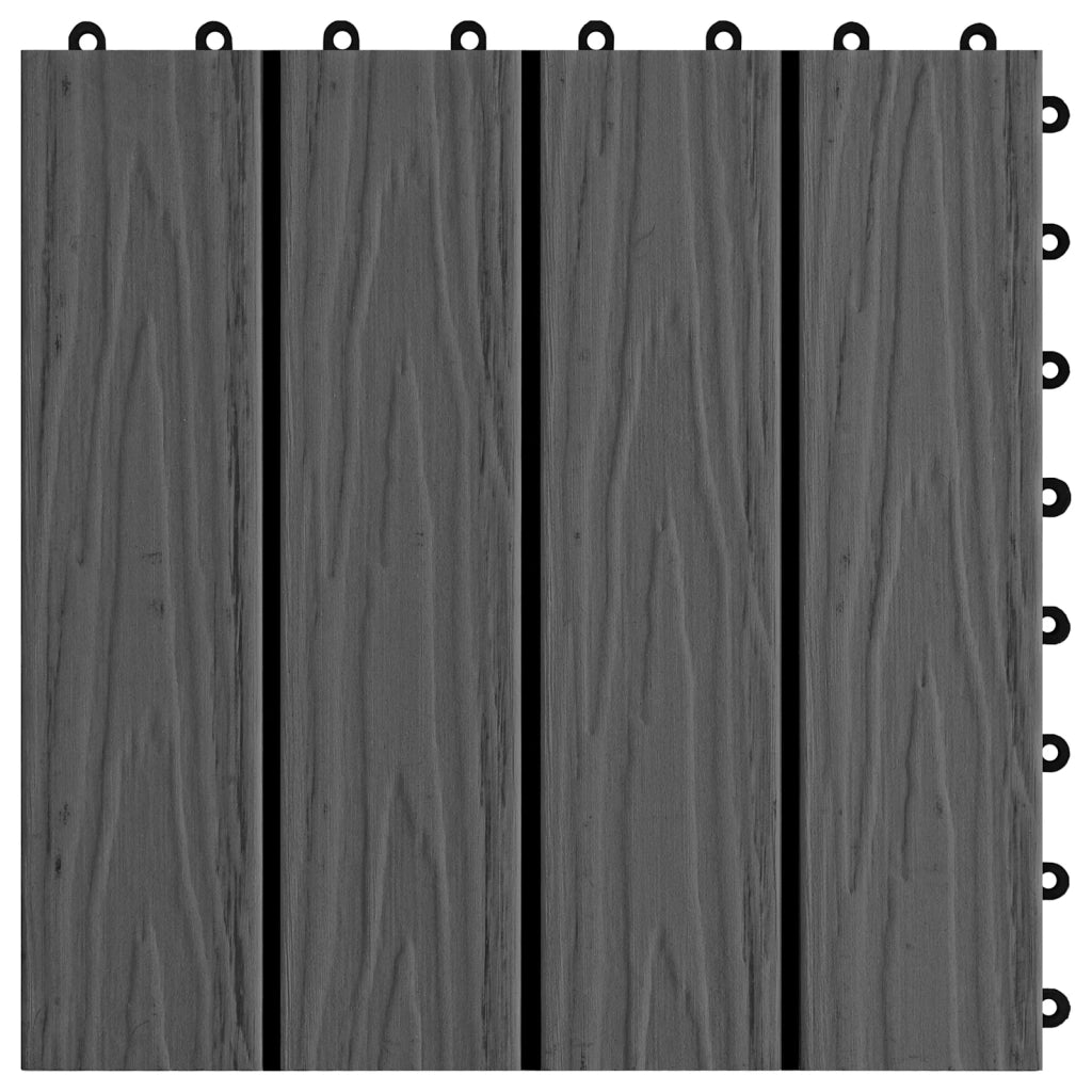 Piastrella per Decking Design 3D 11 pcs Nero 30 x 30 cm WPC 42046681