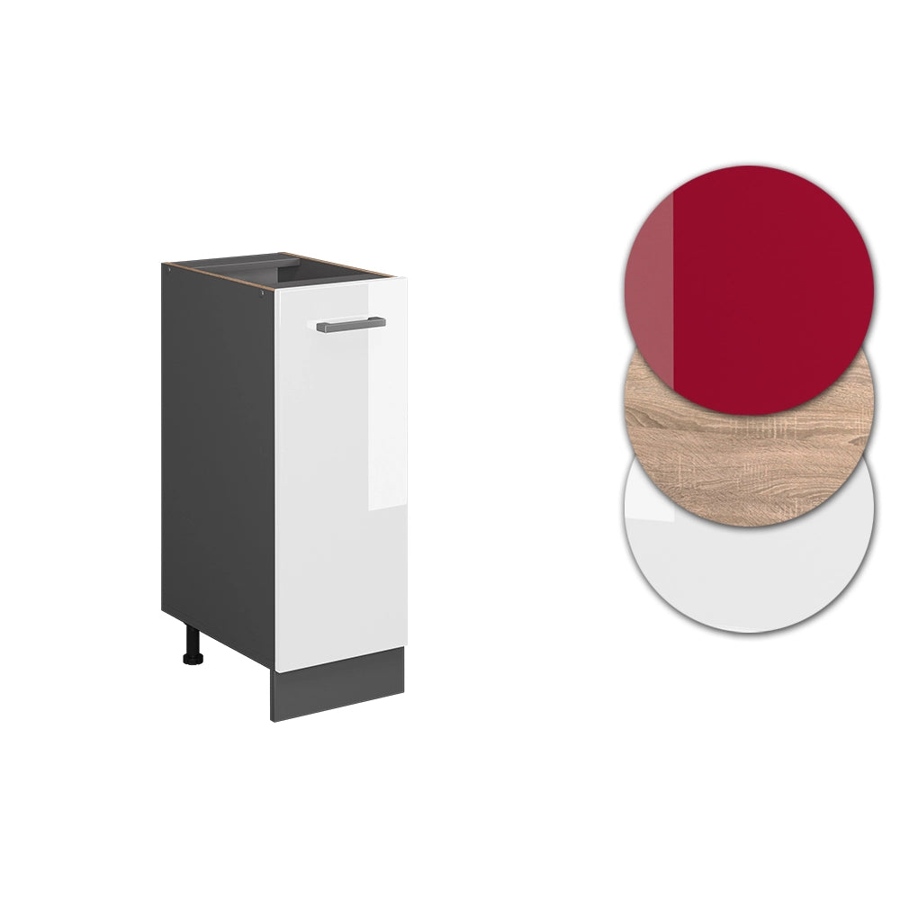 Armadio cucina dispensa alto R-Line Bianco lucido/Antracite 30 cm senza piano di lavoro Vicco
