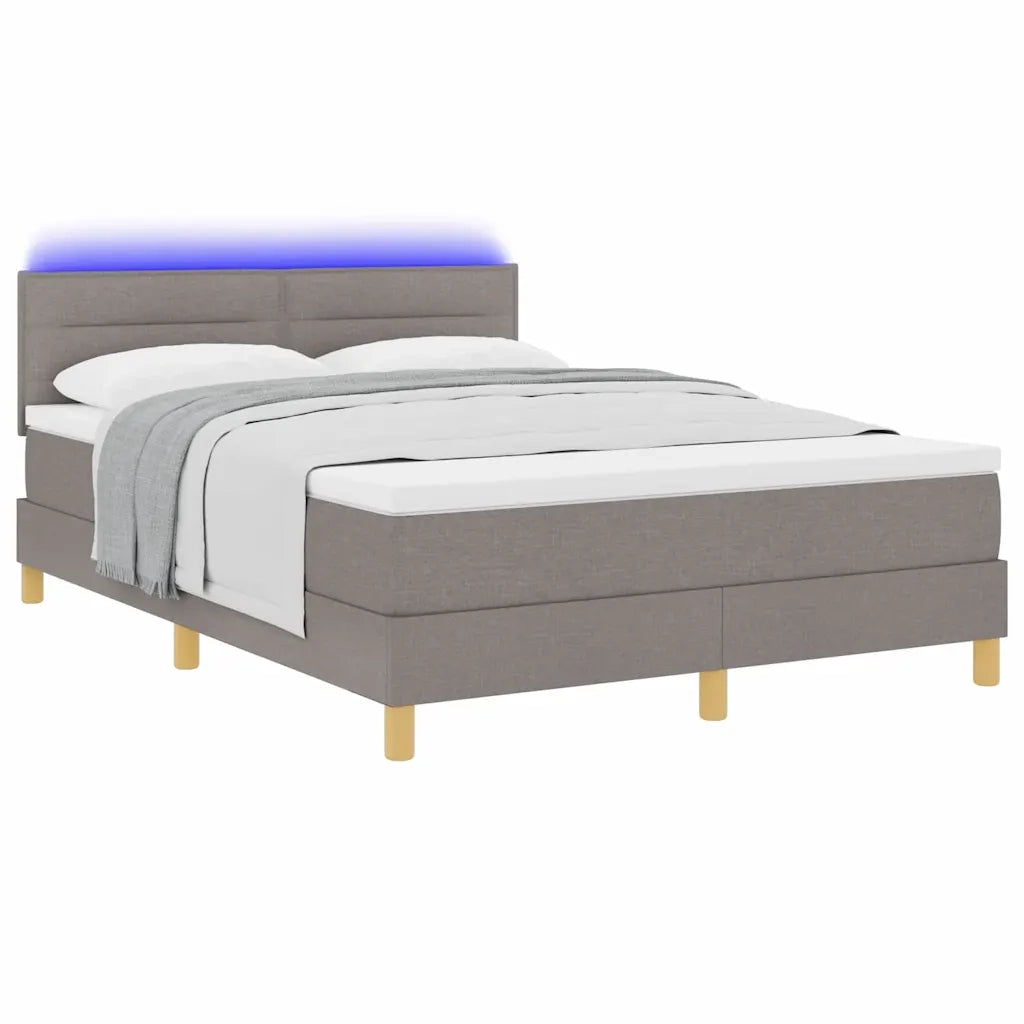 Letto a Sorgente LED con materasso Talpa 140 x 190 cm Tessuto