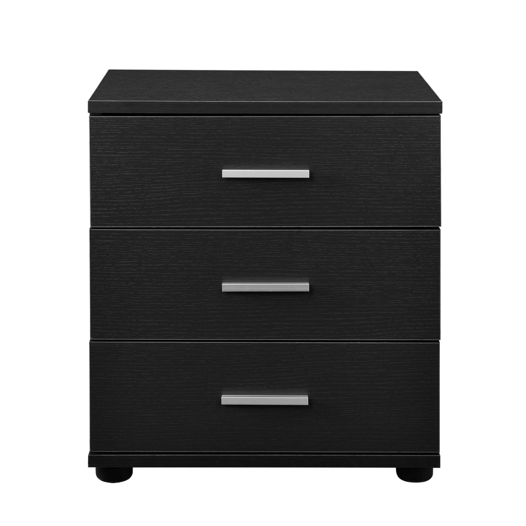 Comodino con 3 Cassetti 45 x 34 x 50 cm - Nero [en.casa]