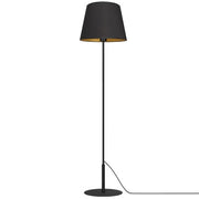 Lampada da terra Arden nera, interno oro, E27 15W Luminex