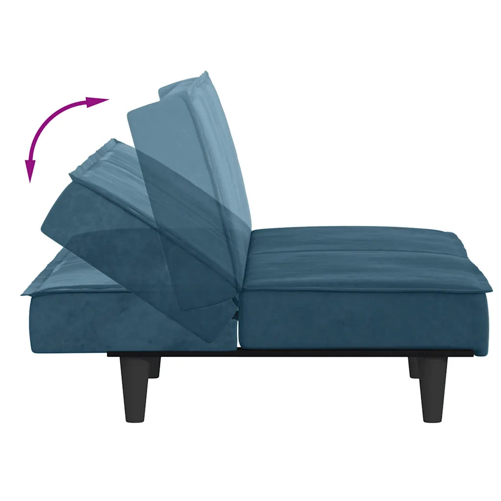 Divano Letto-Sofa Letto-Daybed Blu in Velluto