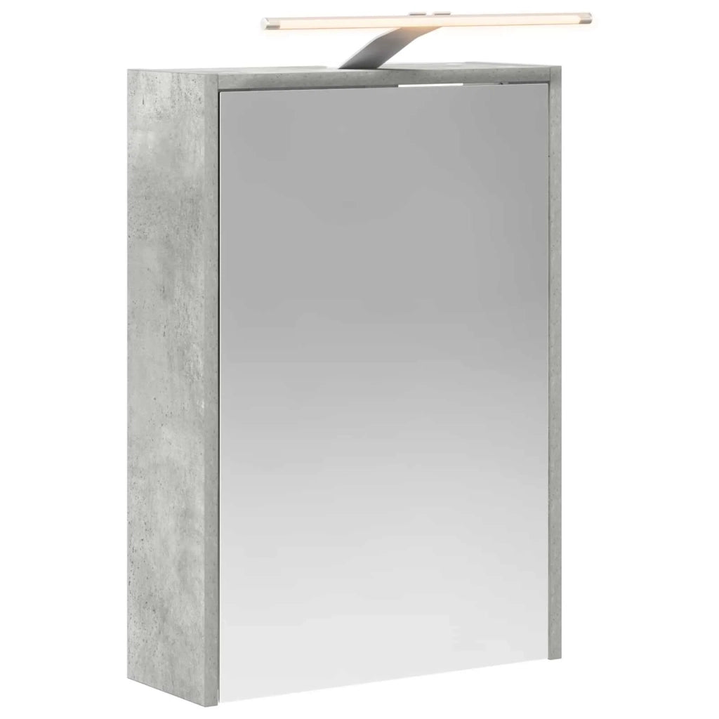Mobiletto per specchio da bagno con lo scaffale Grigio cemento 889146