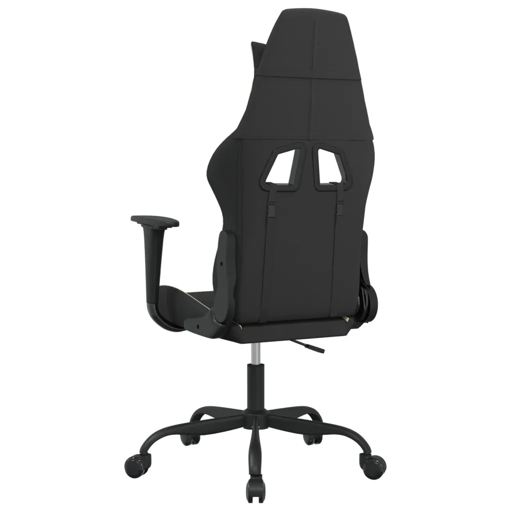 Sedia da Gaming Nero e Crema in Tessuto 345469