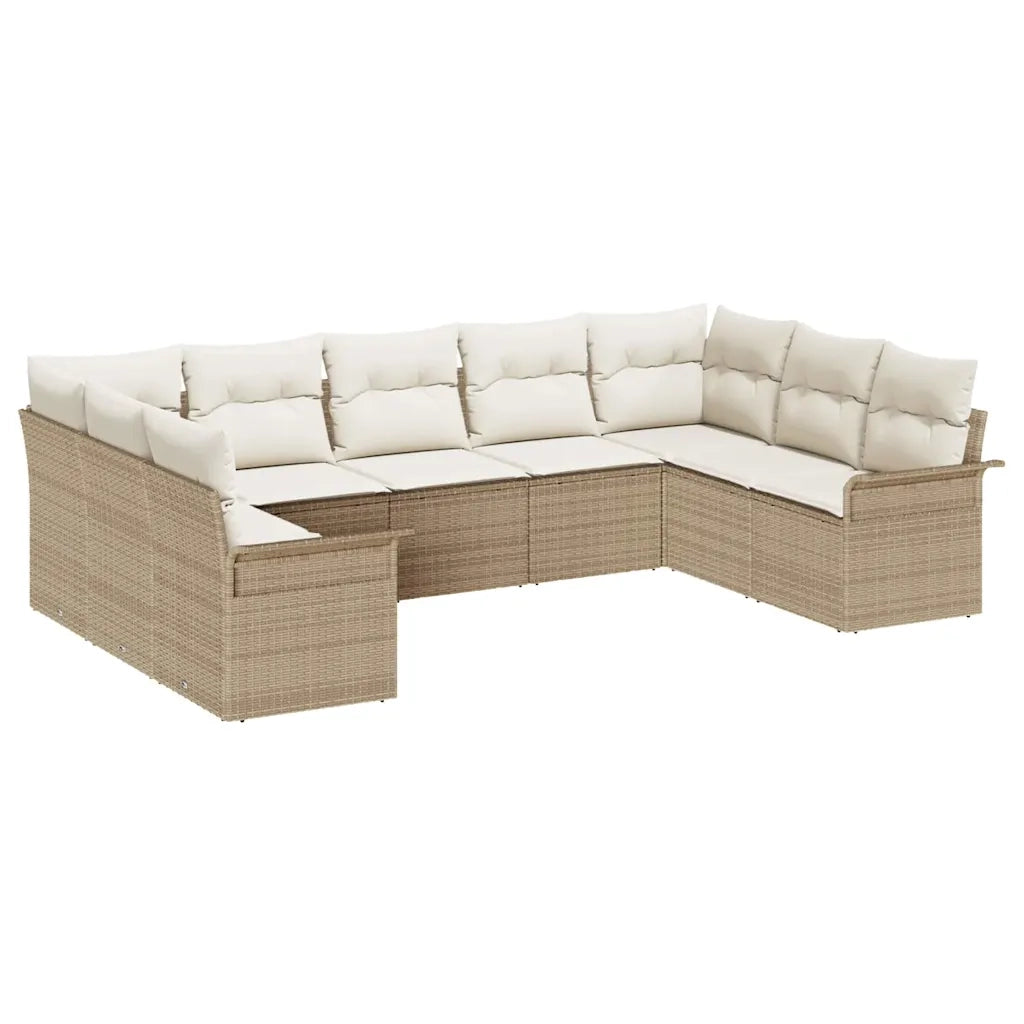 Set Divano da Giardino con cuscino Beige polyrattan 3345521