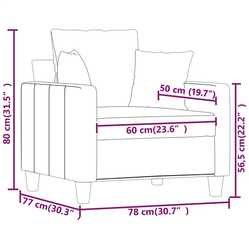 Poltrona Marrone 60 cm in Tessuto 359254