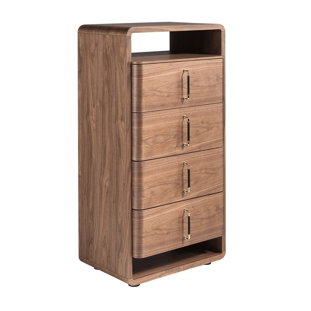 Chiffonier in noce e PVC nero