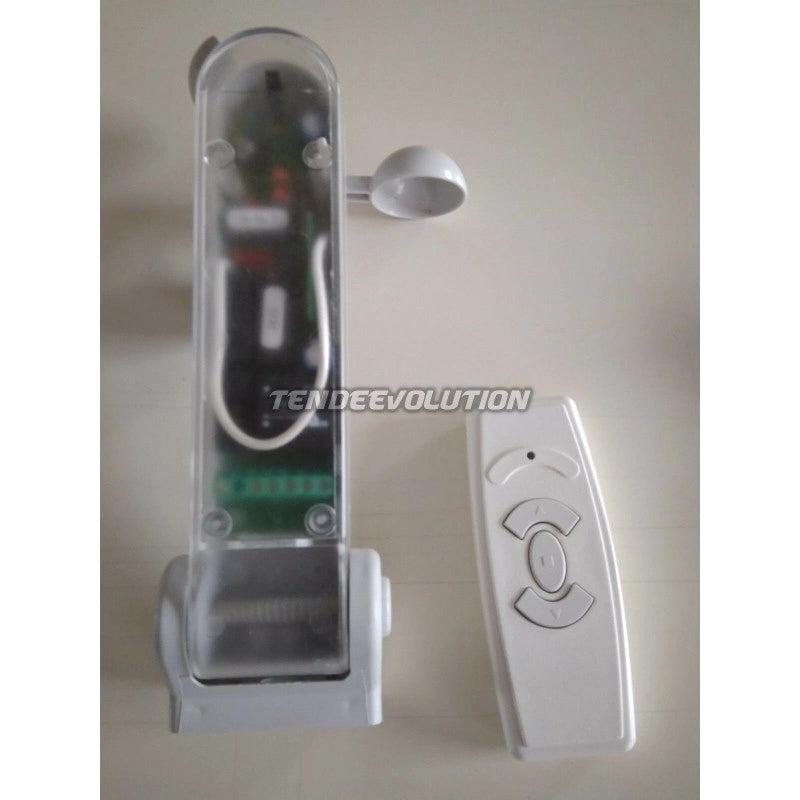 Centralina e Telecomando con Sensore Sole e Vento per Tende da Sole - Kit Automazione Completo