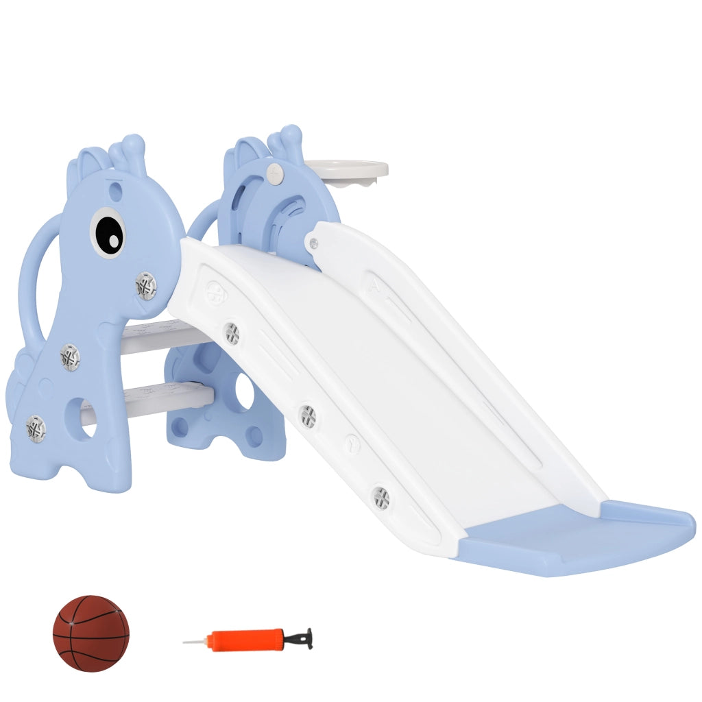Casetta per bambini con scivolo e cesto da basket ¨C zephmum ¨C Blu