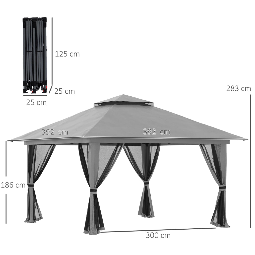 Tendone da giardino pieghevole ¨C Minimal ¨C grigio 4x4 m