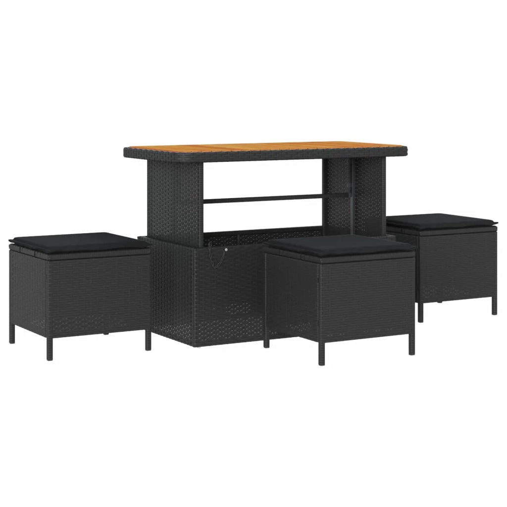 Set Divano da Giardino con cuscino 10 pcs Nero polyrattan 3362029