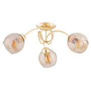 Plafoniera decorativa oro TEVI 3 luci E27 56cm Alfa