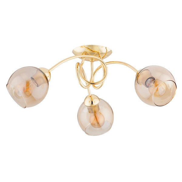 Plafoniera decorativa oro TEVI 3 luci E27 56cm Alfa