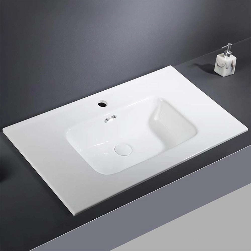 Lavabo Bulnes100 in Ceramica Bianco Lucido 101 cm – Eleganza Essenziale per il Bagno