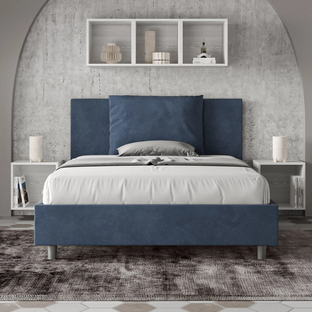 Letto Matrimoniale 160x190 cm con Rete Antea Blu