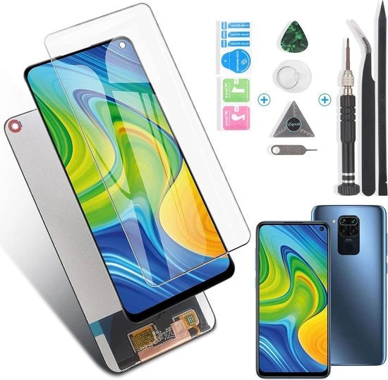 Schermo digitale LCD touchscreen per Xiaomi Redmi Note 9/Redmi 10X 4G - nero con kit di accessorio.