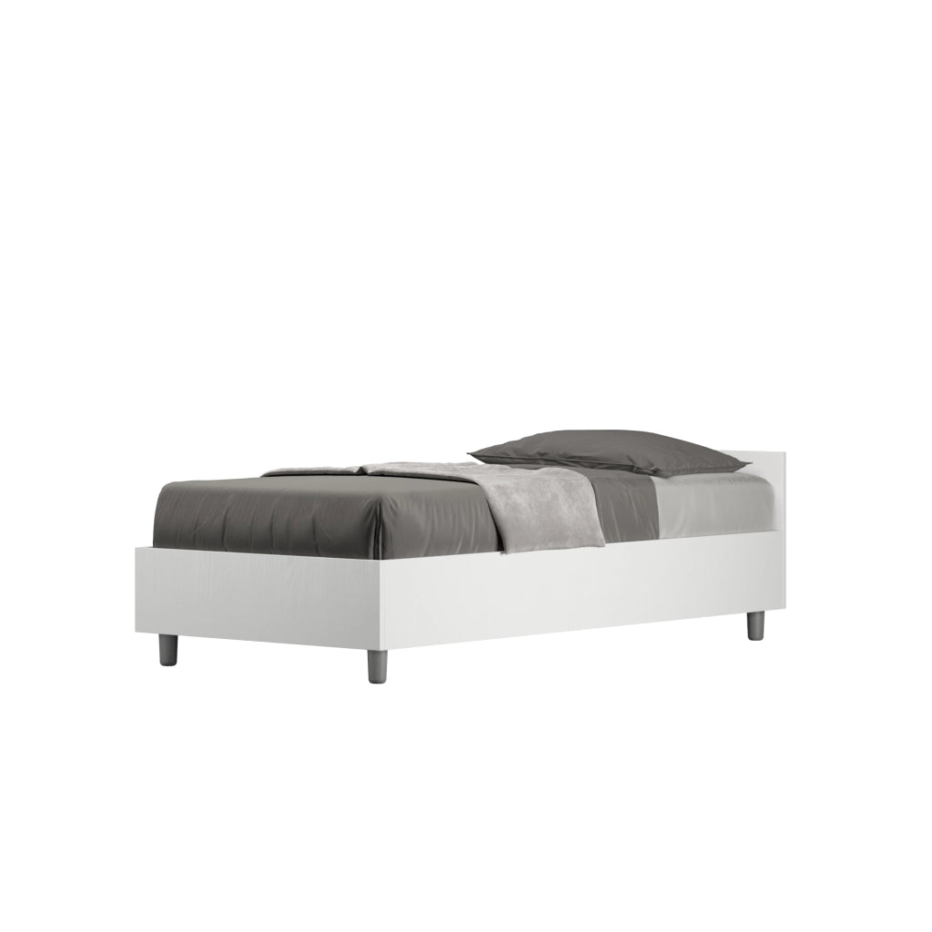 BS COM Letto singolo contenitore 80x190 bianco frassino