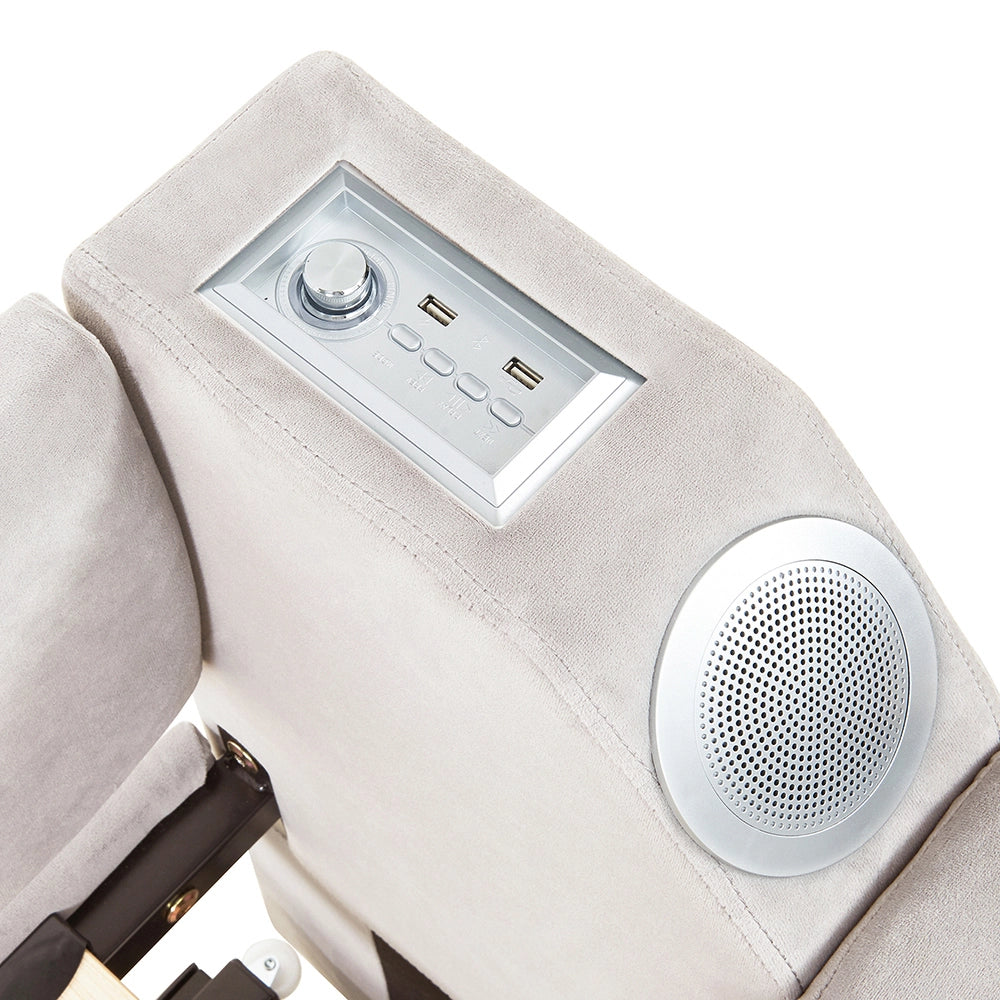 Divano letto-Xylo-90x190 cm-Bluetooth, USB, velluto beige
