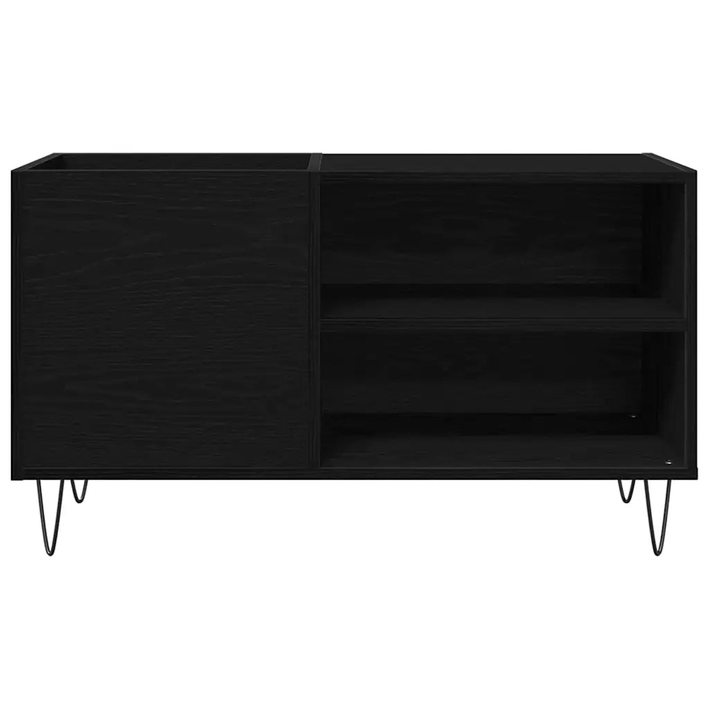 Mobile porta vinili con lo scaffale Rovere Nero 85 x 38 x 48 cm 862897
