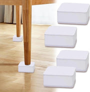 Sistema di Elevazione Mobiliare 4 Pezzi - Elevatore Autoadesivo - Elevatore in Acciaio di Carbone - Capacità 500 Kg - Sottopiede in Velluto - Resistente ai Colpi