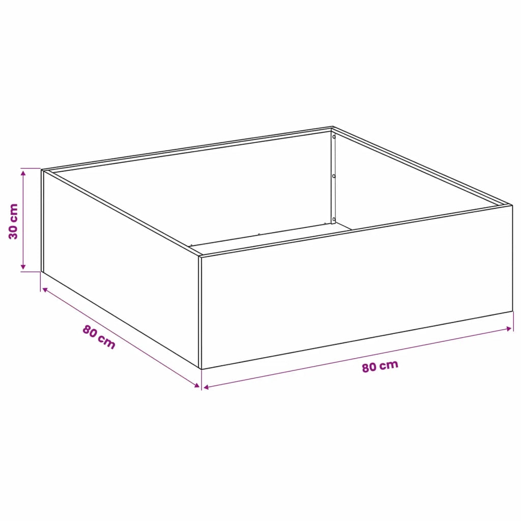 Vaso da giardino 2 pz Nero 80 x 80 x 30 cm 8005065