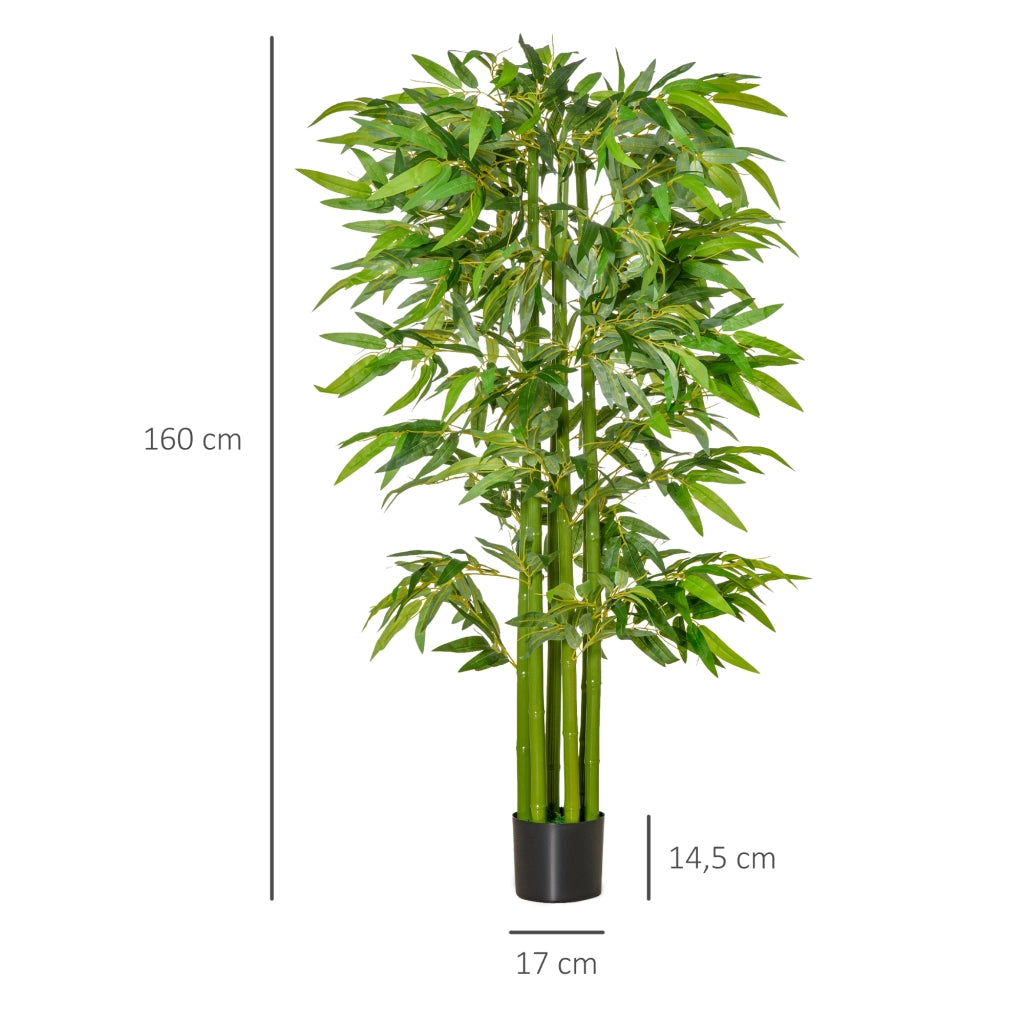 Bamb¨´ Artificiale XL ¨C Minimal ¨C 160 cm, Nero e Verde, Pot Incluso