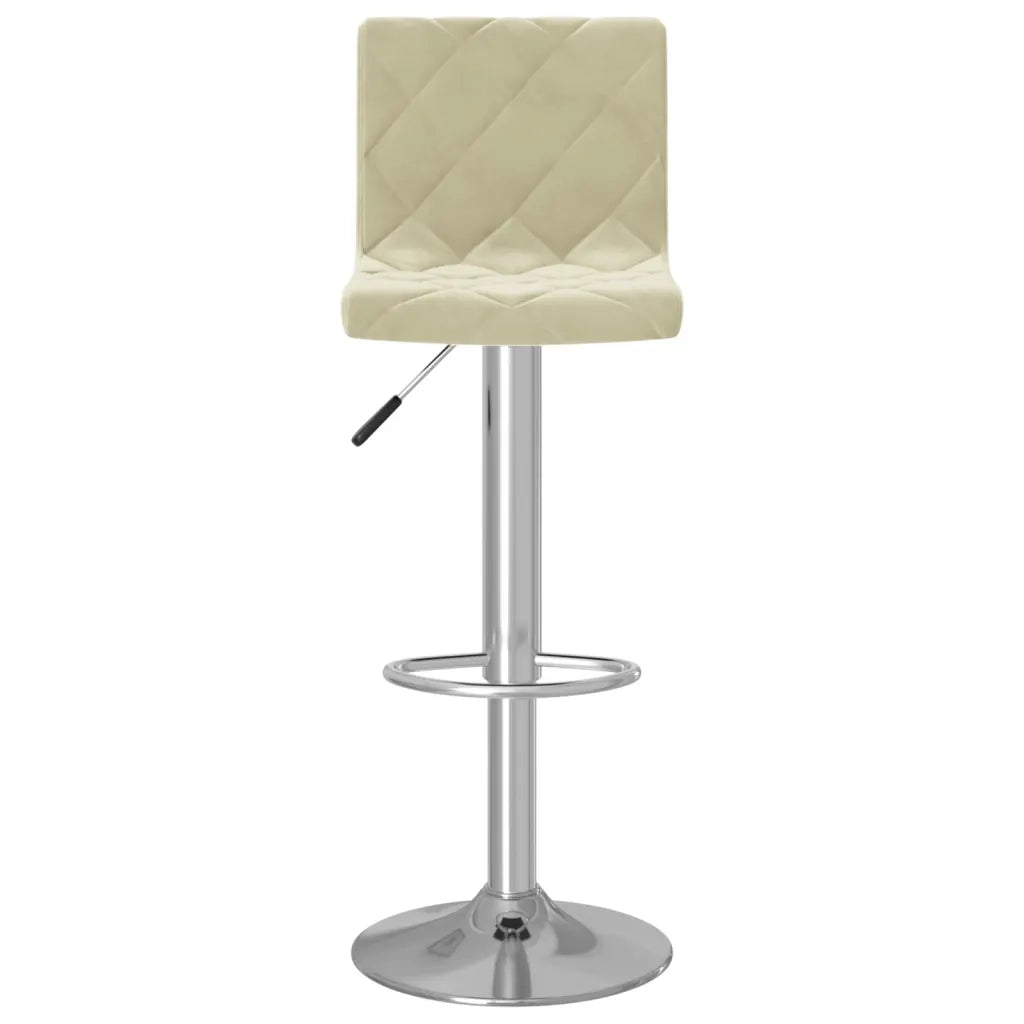 Sedie da Bar 2 pz Crema in Velluto 333686