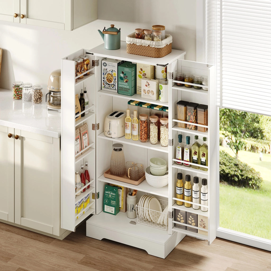 Credenza da Cucina con Ante e Ripiani ¨C MINIMAL ¨C Bianco, 128.5 cm