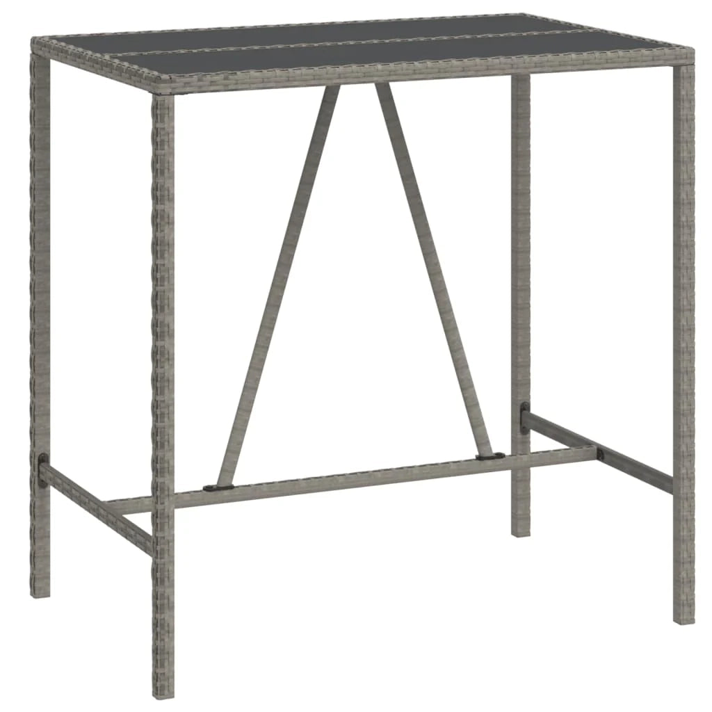 Set bar da giardino da 5 pezzi con cuscini in polyrattan grigio 02_0013386