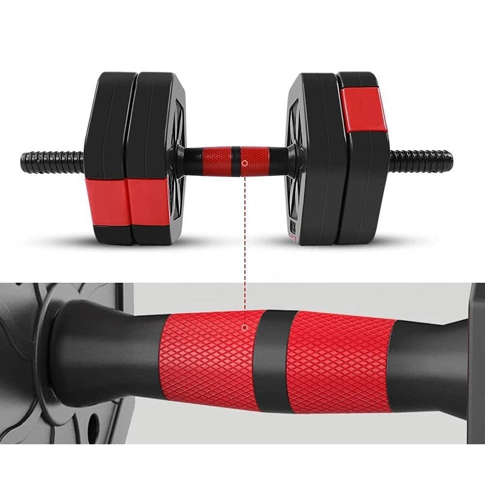 Trade Shop - Set Manubri Bilanciere Con Biella Regolabili 25kg Allenamento Corpo Palestra Casa -