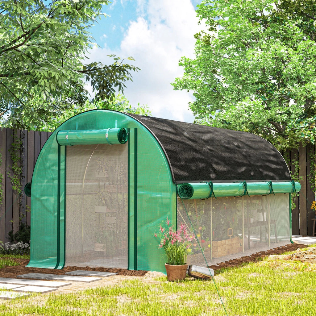 Serra Tunnel 4.5x2x2 m ¨C Minimal ¨C Verde con 8 Finestre e 2 Porte