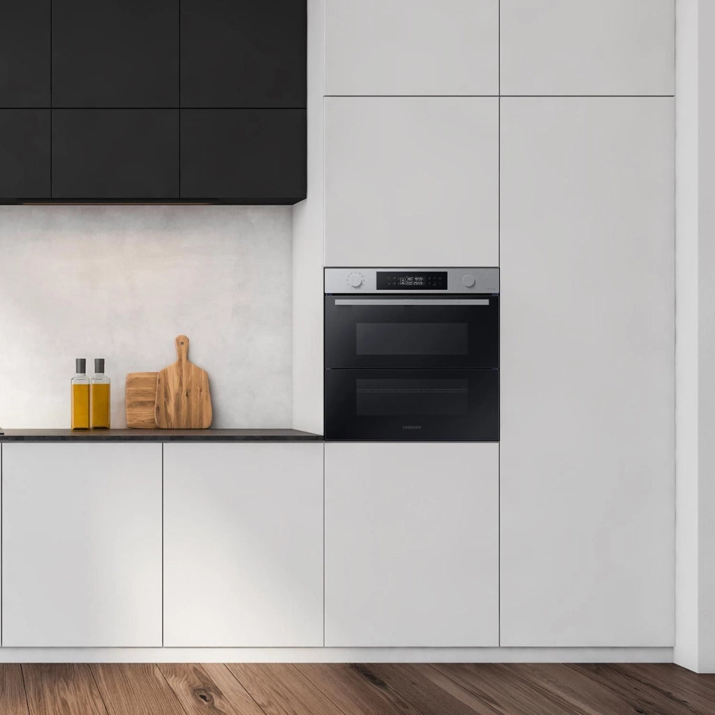 Samsung NV7B45403BS Dual Cook Flex Serie 4 Forno da incasso Elettrico 76 L Classe A+ Dual Cook Vapore Air Sous Vide Wi-Fi 40 programmi (60x60x57 cm) colore Inox