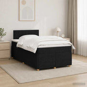 Letto box spring con materasso Nero 120 x 190 cm Tessuto 3451428