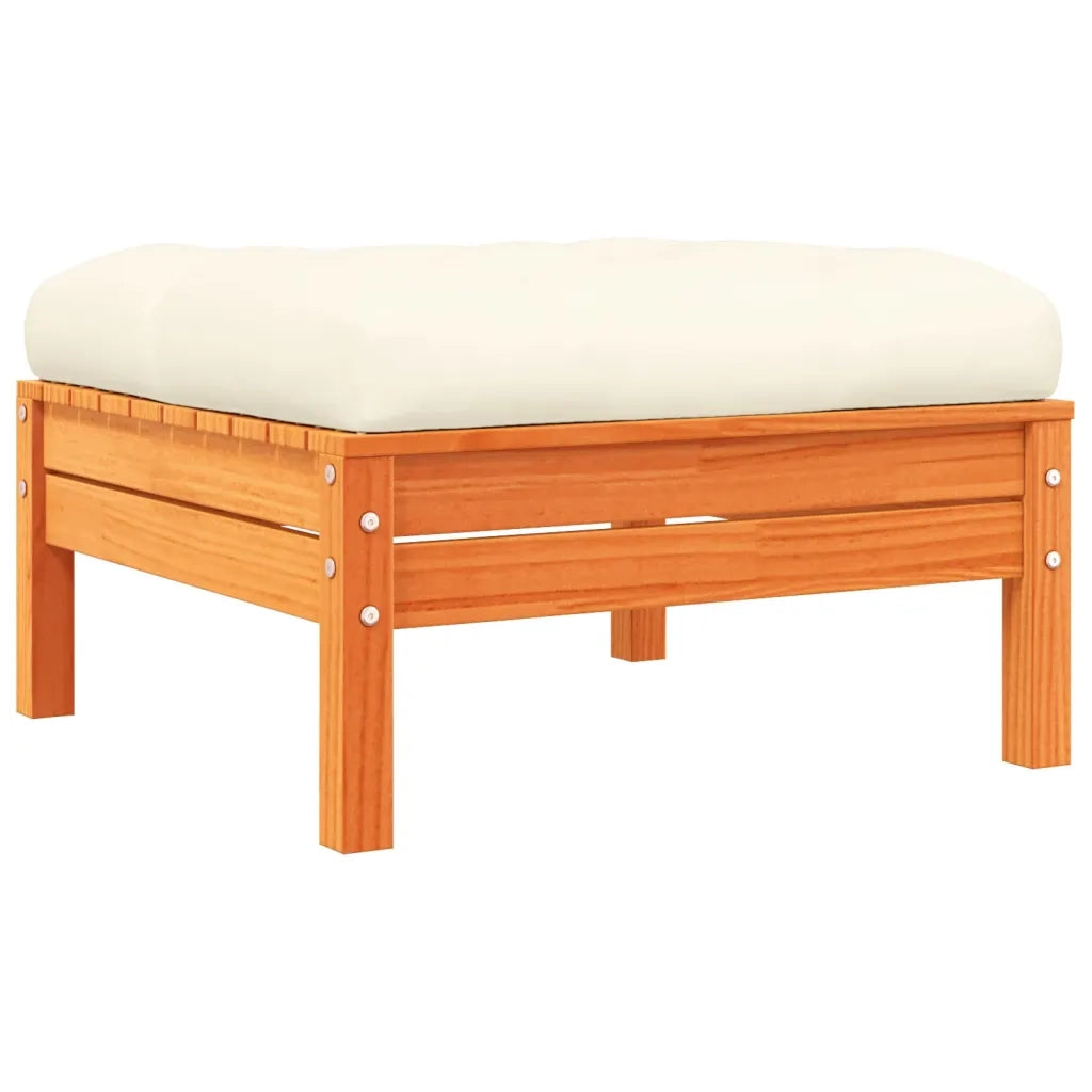 Set Divani Giardino 10pz con Cuscini Marrone Cera Massello Pino 3299600