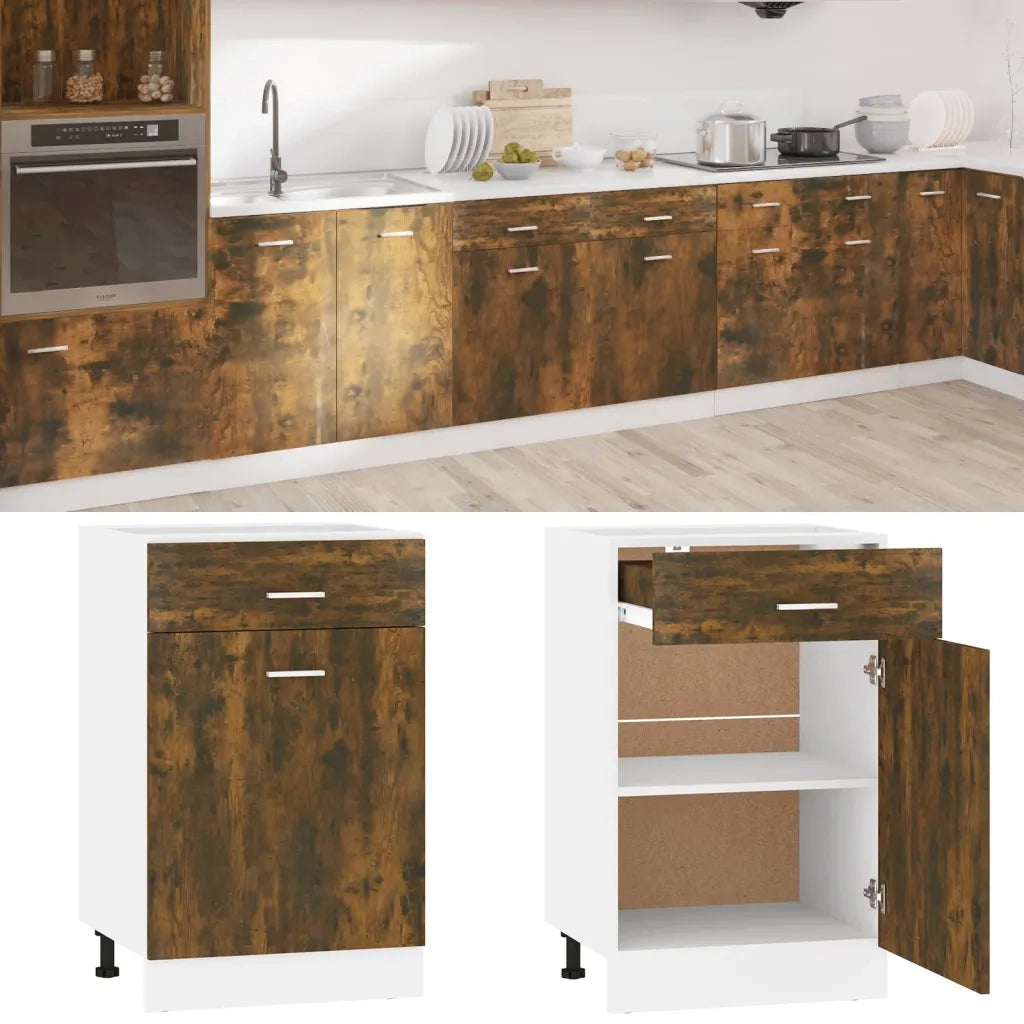 Mobile con Cassetto “Lyon” Rovere Fumo 50x46x81,5 cm 815573