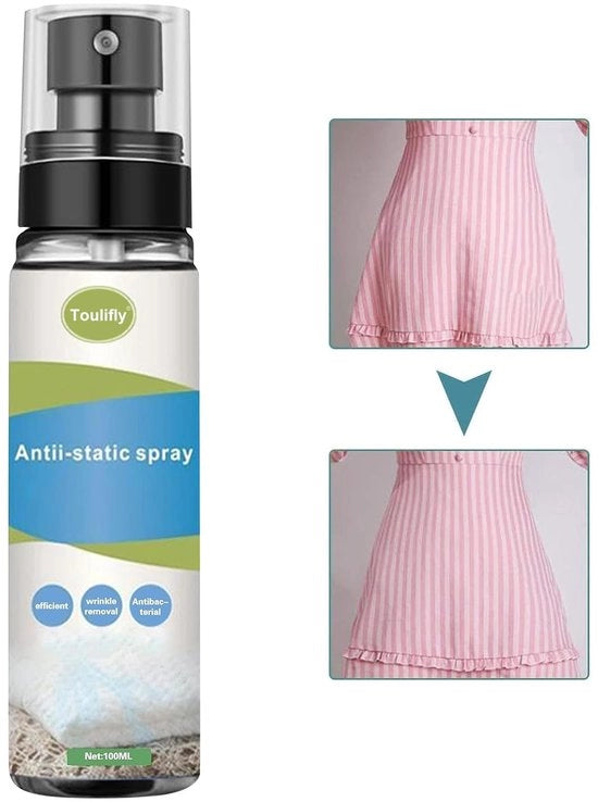 Spray antistatico - Formato viaggio 100 ml - Previene la carica elettrica - Ideale per l'uso in viaggio - Adatto per abbigliamento...
