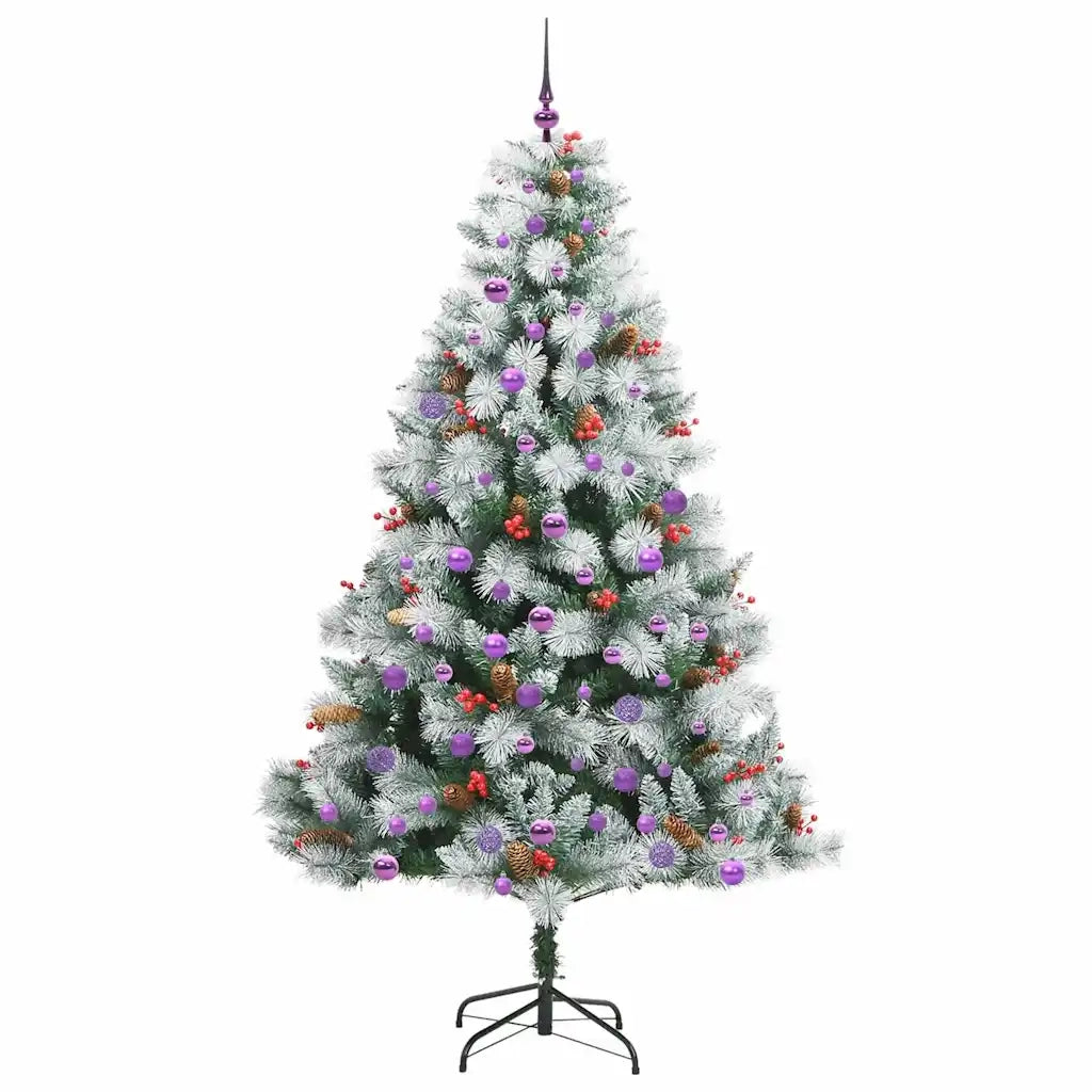 Albero di Natale artificiale Verde e bianco 210 cm 3395194