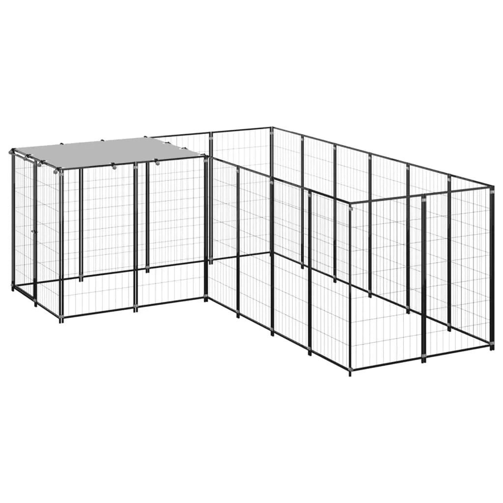 Recinto per animali da esterno per cani 4,84 m² 110 cm acciaio nero 02_0000533