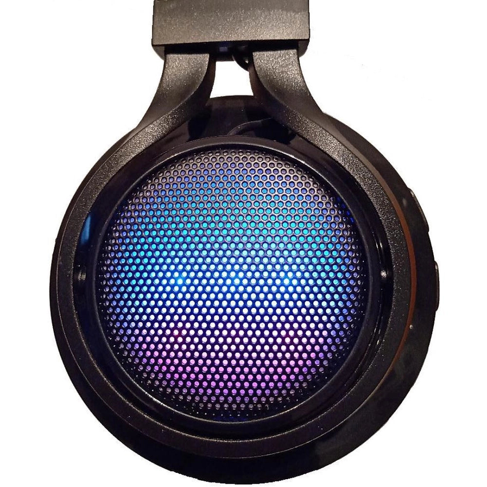 Cuffie On-Ear Bluetooth Led Esterni Durata 10 Ore Auricolari Senza Filo Rosso