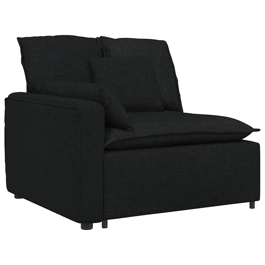 Divano Modulare con Cuscini in Tessuto Nero 3321149
