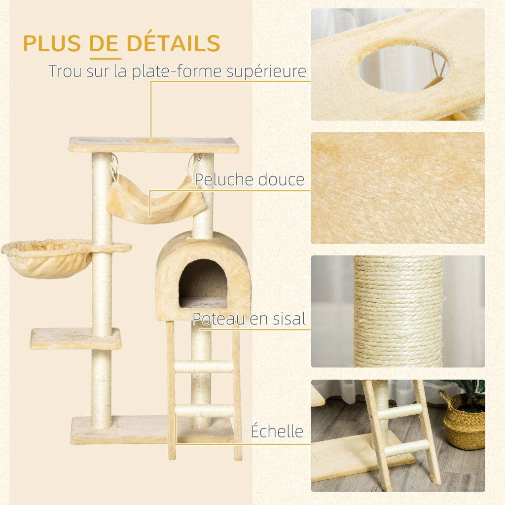 Tiragraffi per Gatti Multilivello ¨C Xylo ¨C Beige 98cm