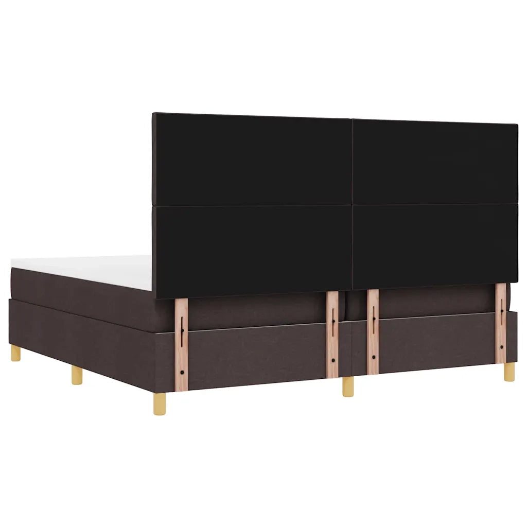 Letto a molle con materasso Marrone Scuro 200 x 200 cm Tessuto 3339724