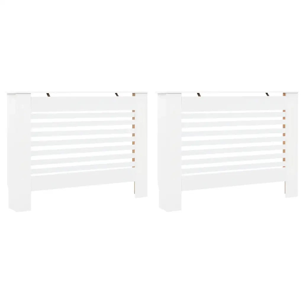 Coperture per Radiatori 2 pz Bianche 112x19x81,5 cm in MDF