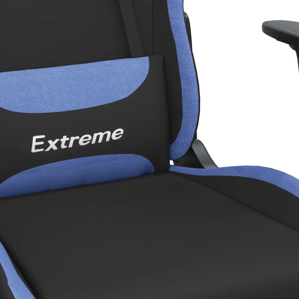 Sedia da Gaming Nero e Blu in Tessuto 345476