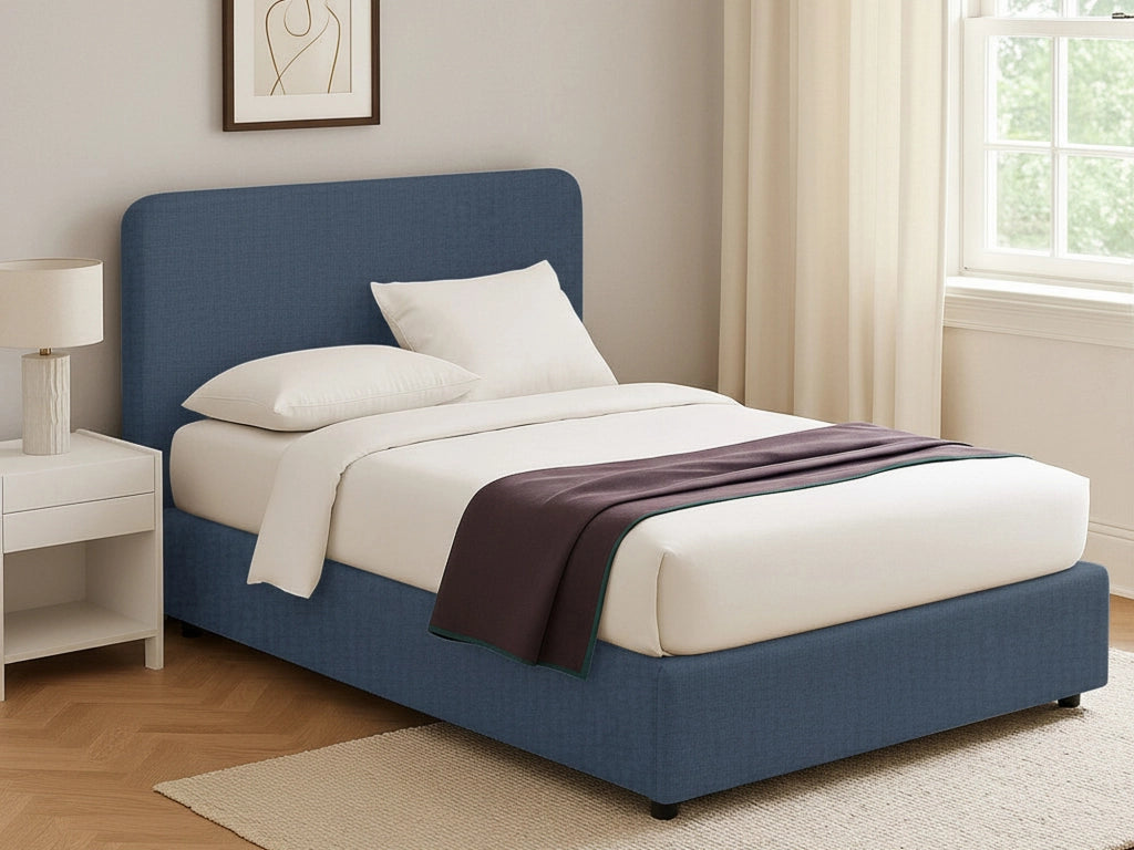Reading, Letto Singolo Sfoderabile Made in Italy, blu