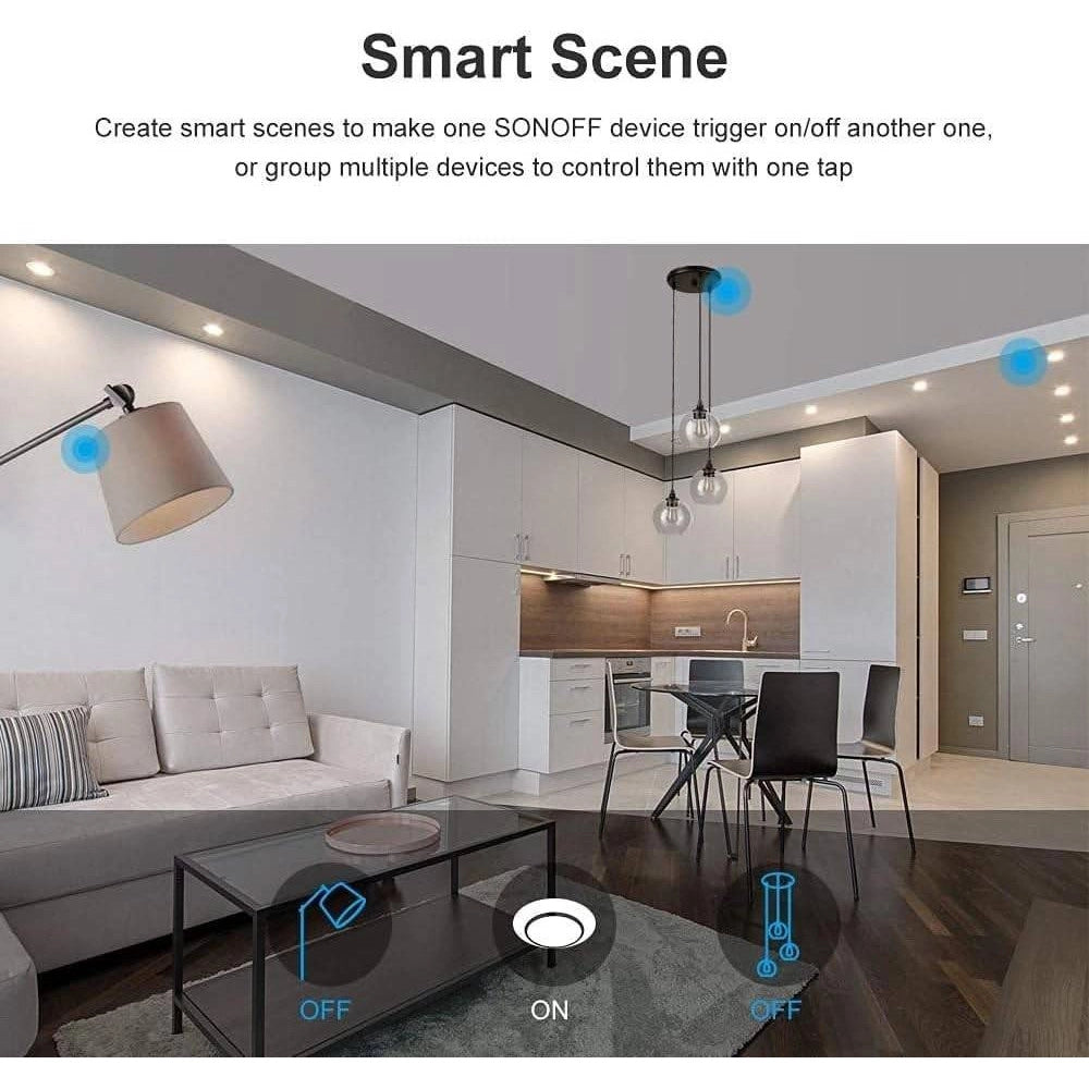 Trade Shop - Interruttore Luce Parete Smart Home Touch Wireless Wifi A 2 Canali Sonoff T0us2c -