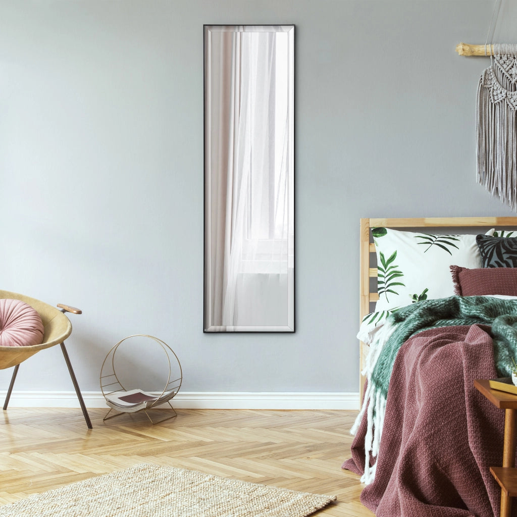 Specchio da parete 120x35 cm ¨C Minimal ¨C Alluminio nero